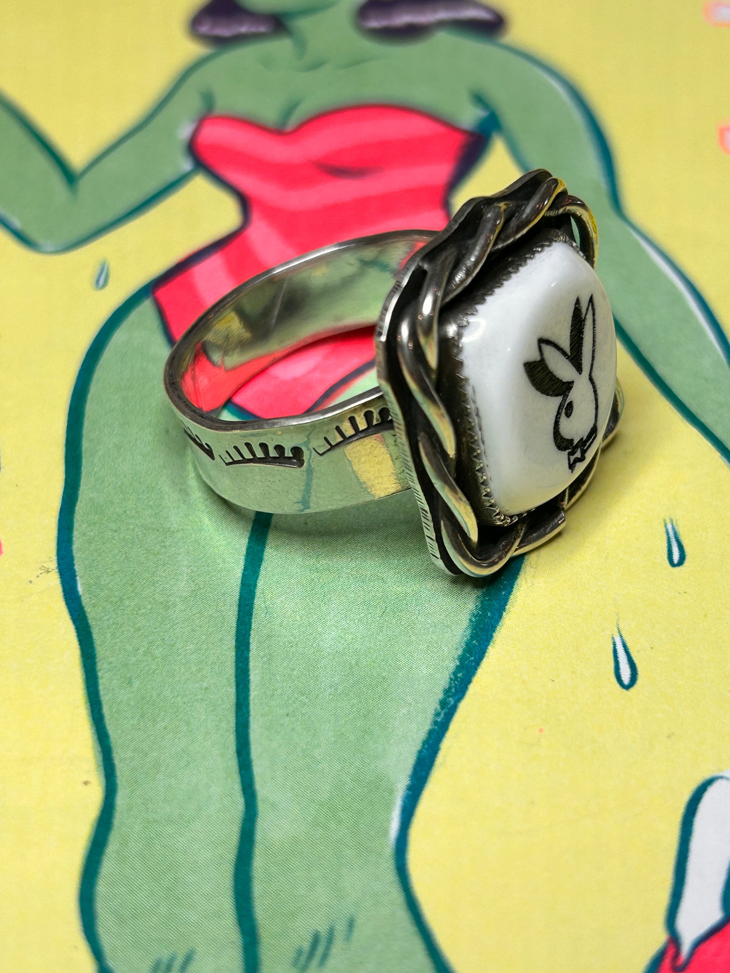 Masculine Bunny Dice Ring