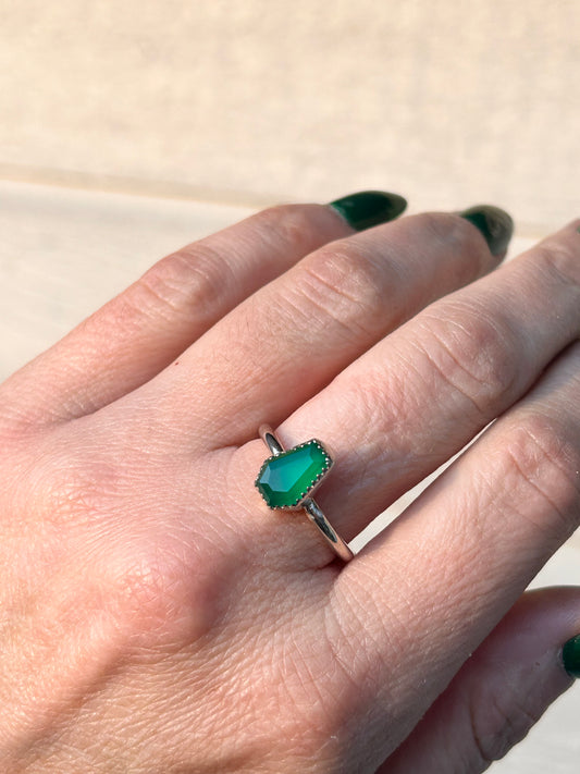 Emerald Coffin ring