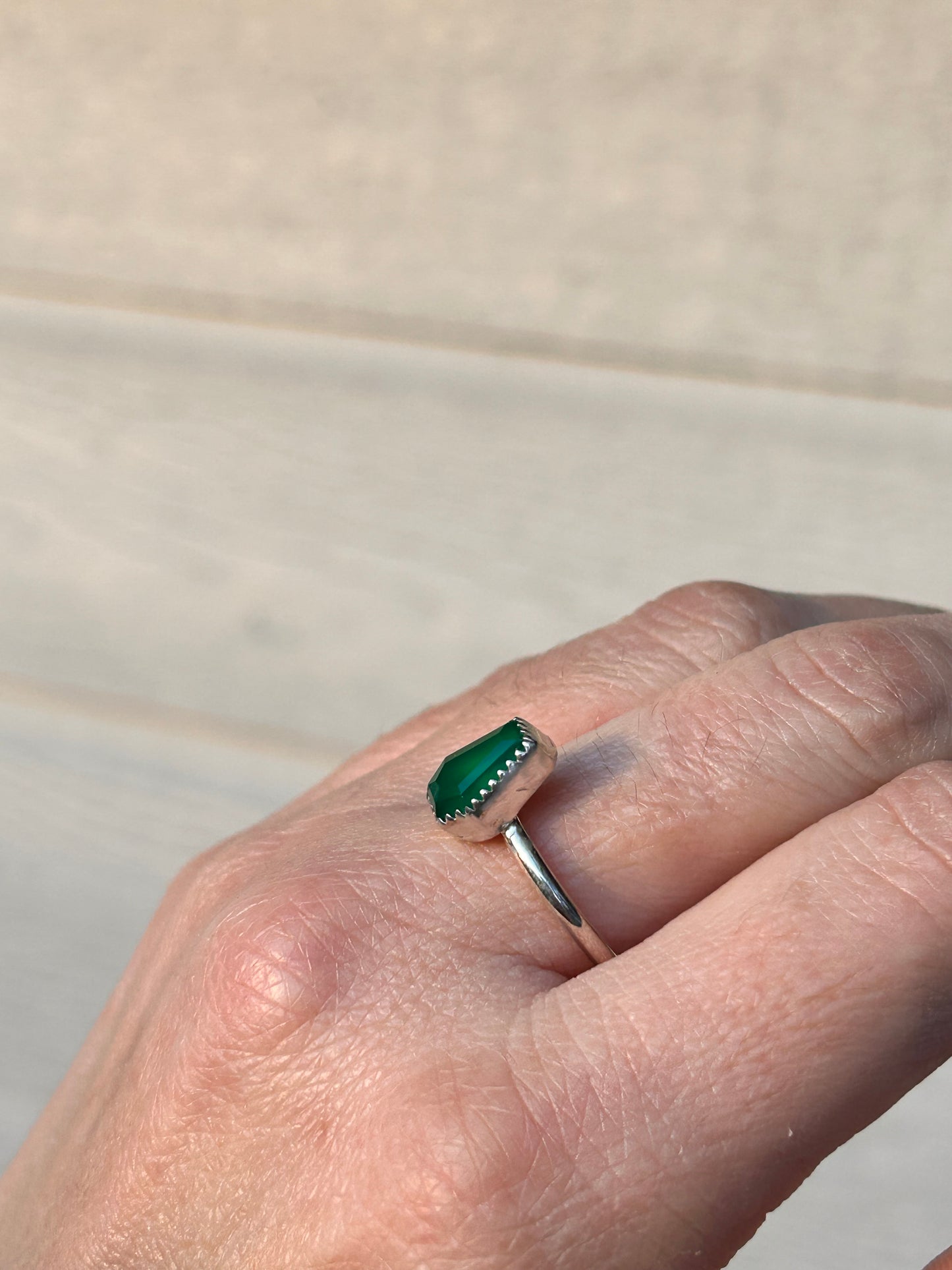 Emerald Coffin ring
