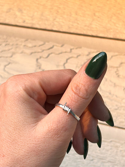 Sterling Barbed Wire ring