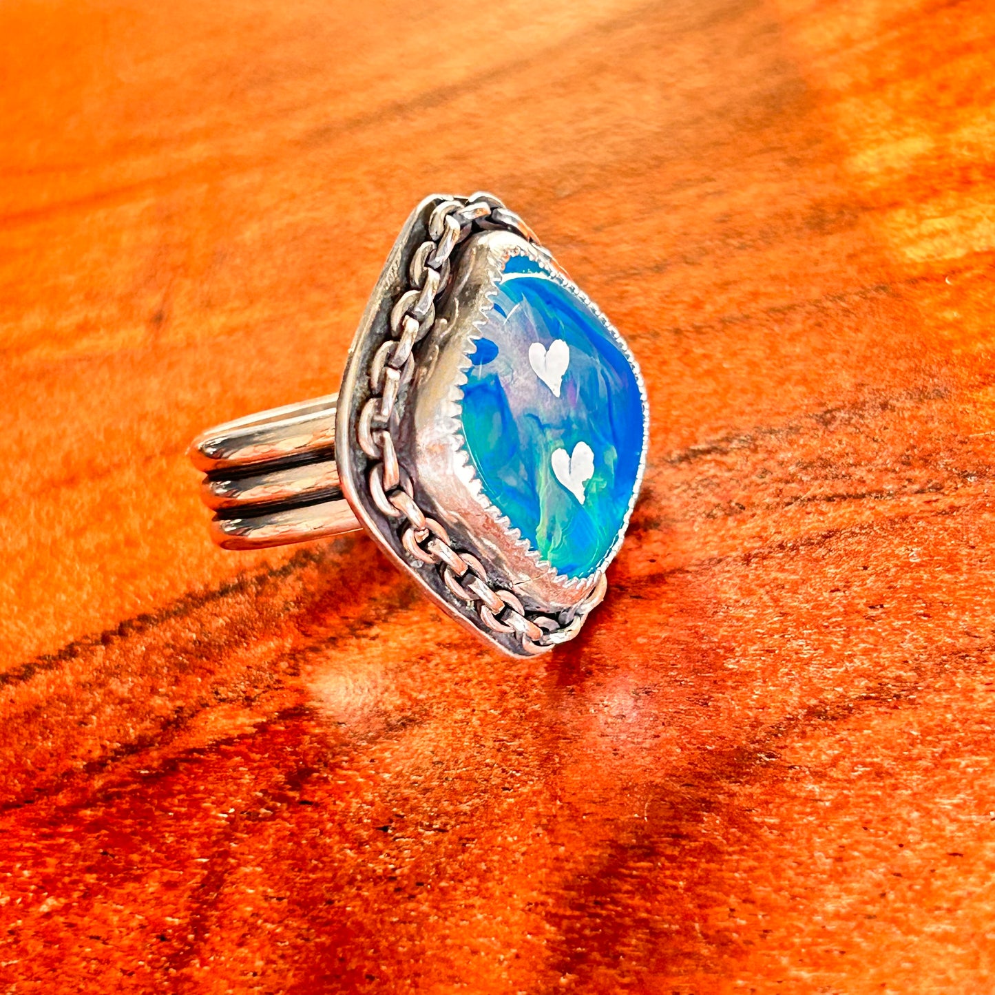 Blues & Greens Dice Ring