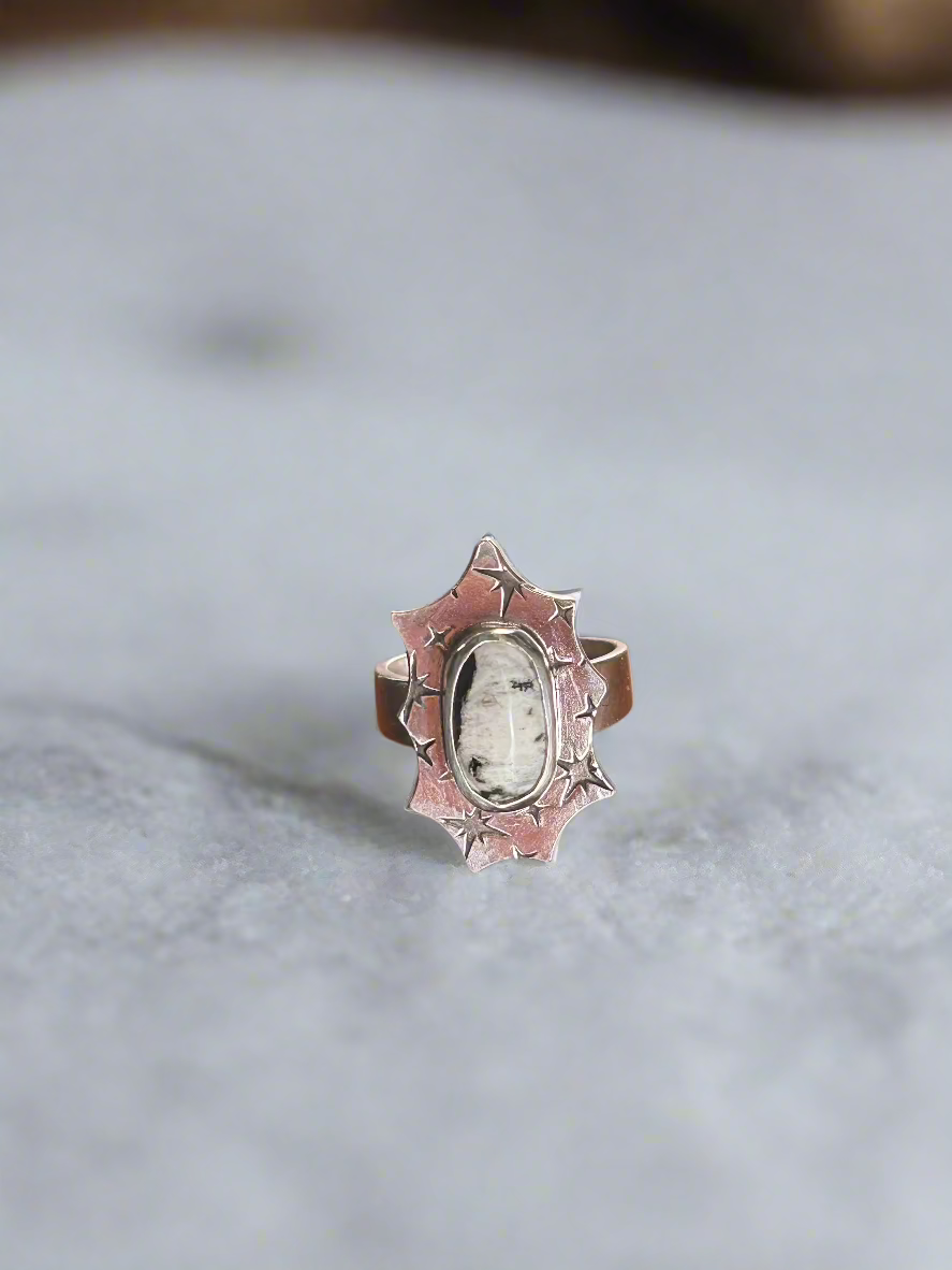 Starry White Buffalo ring