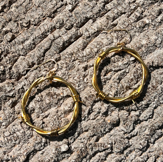 Brass Barbed Wire Hoops