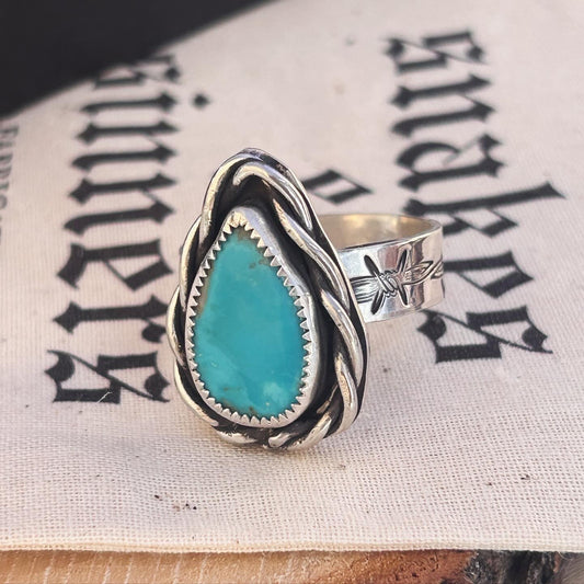 Barbed Wire Turquoise Ring