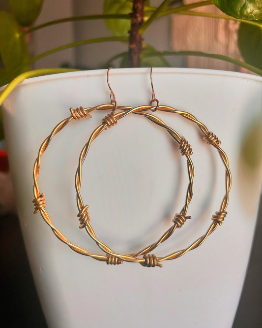 Brass Barbed Wire Hoops