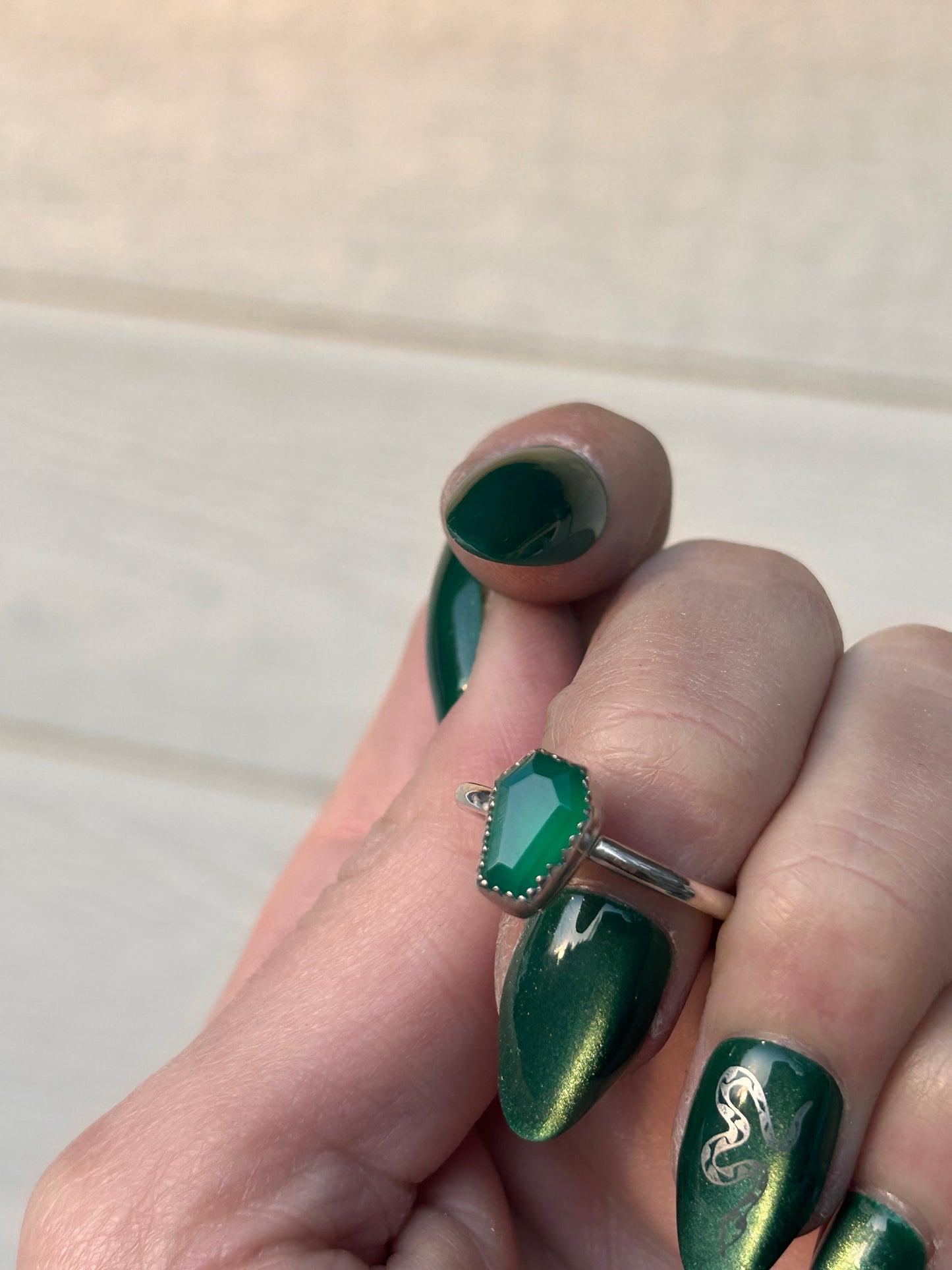 Emerald Coffin ring