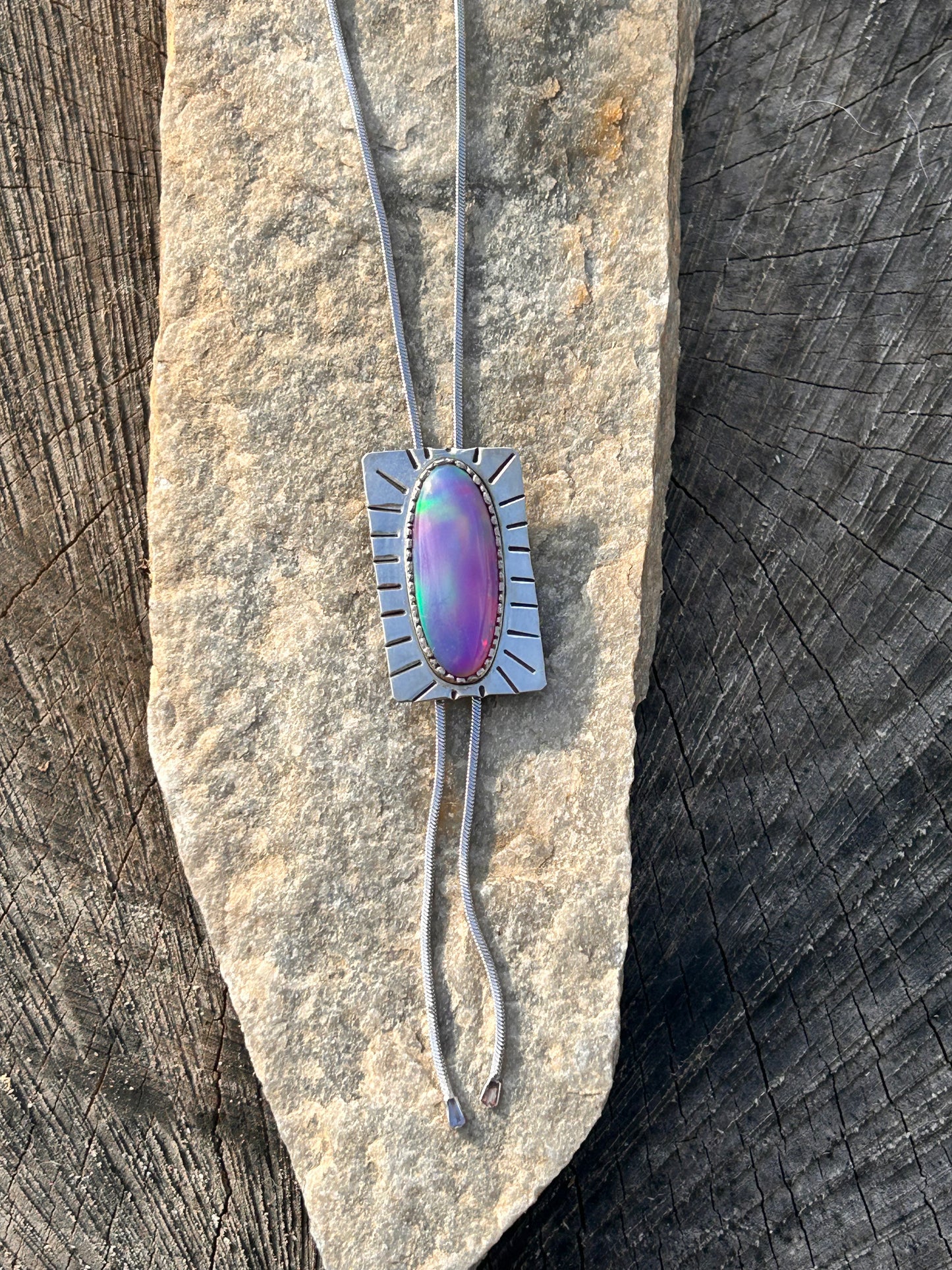 Aurora Opal Fancy bolo tie