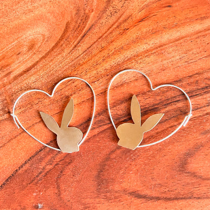 Brass bunny hoops