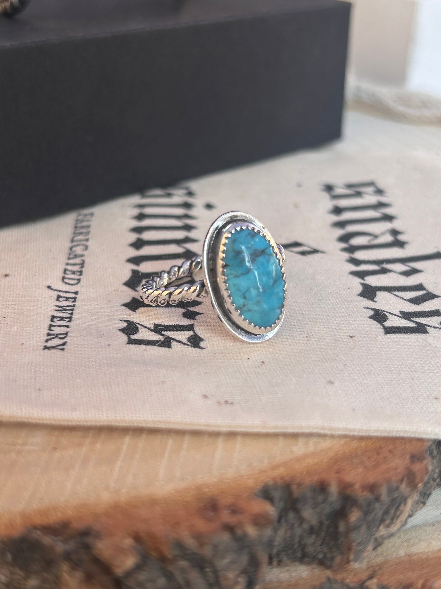 Twisted Shank Turquoise ring