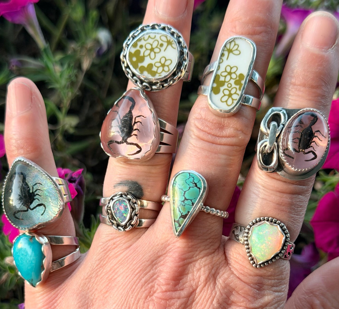 Bamboo Mountain Beaded ring