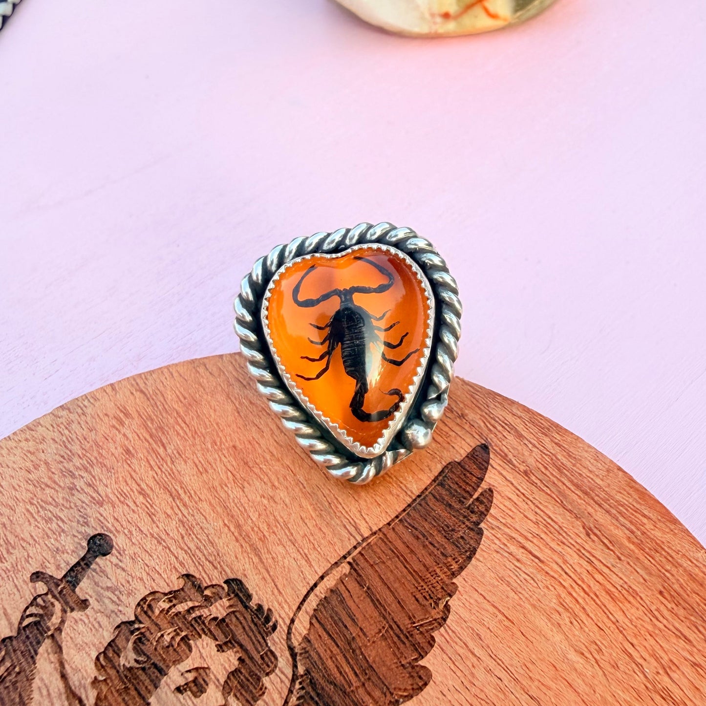 Orange Pammy Scorpio ring