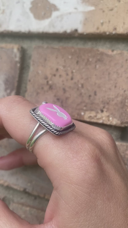 Pink Bunny Dice ring